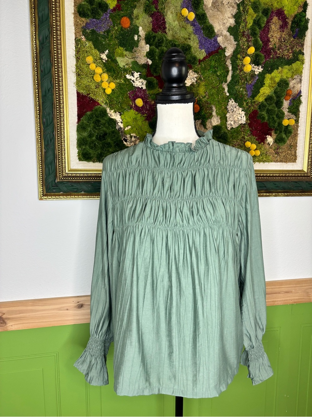 NWT Roolee Smocked Long Sleeved Top - Picture 4 of 12